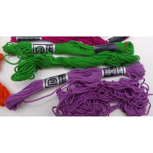 24 Skeins DMC Craft Thread 100% Cotton 15 Colors Assorted Embroidery Yarn - Picture 6 of 7